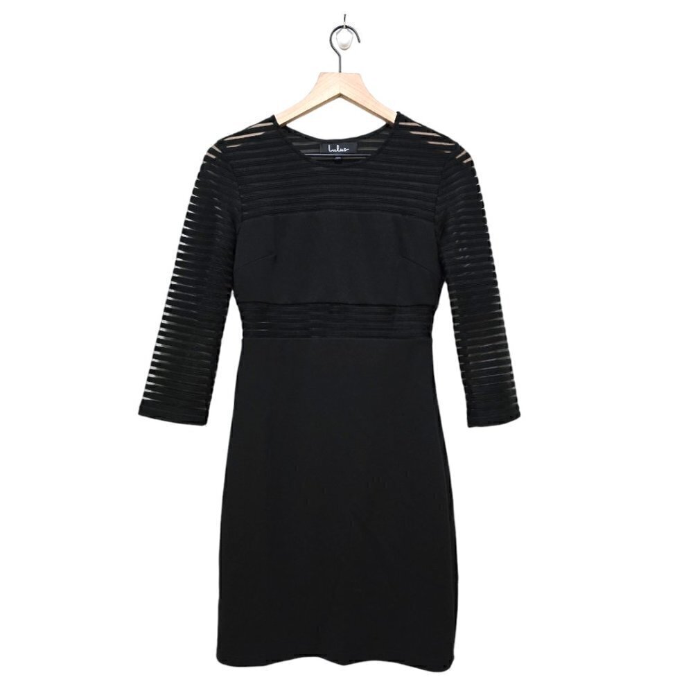 Lulus Perfect Mesh Black Bodycon Dress Sz S